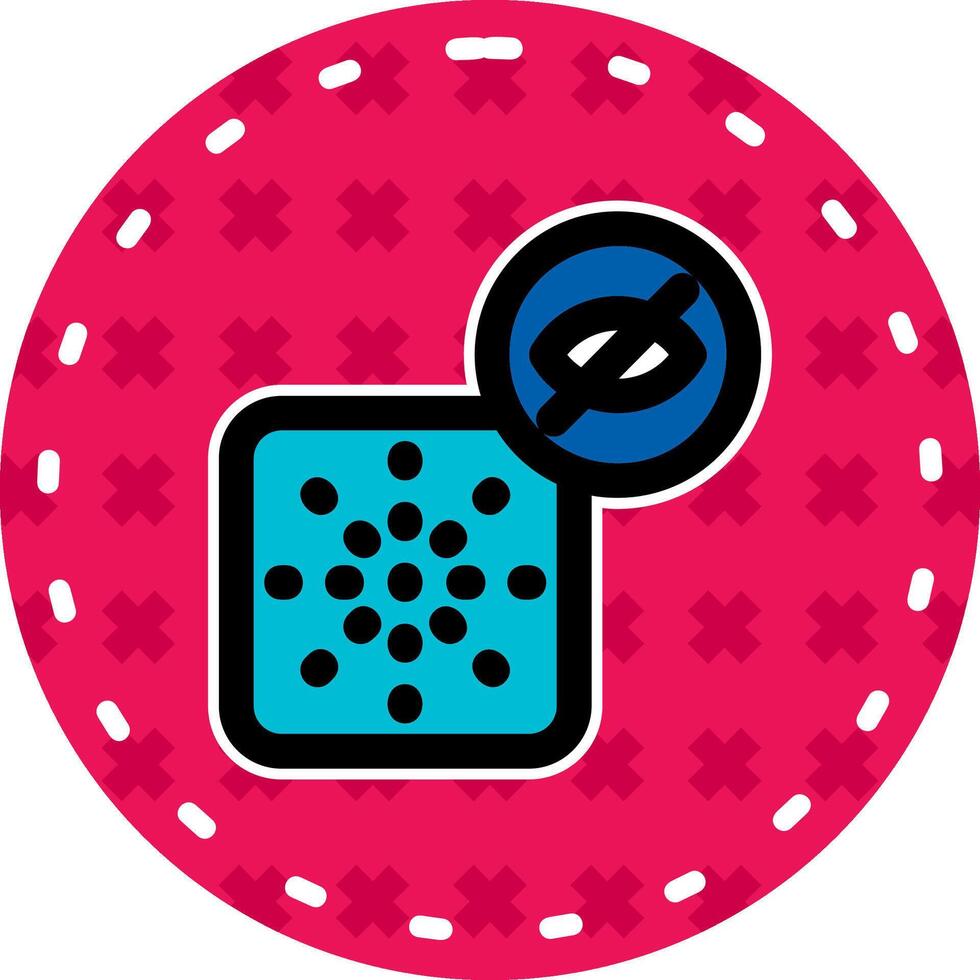 Hide grid Line Filled Sticker Icon vector