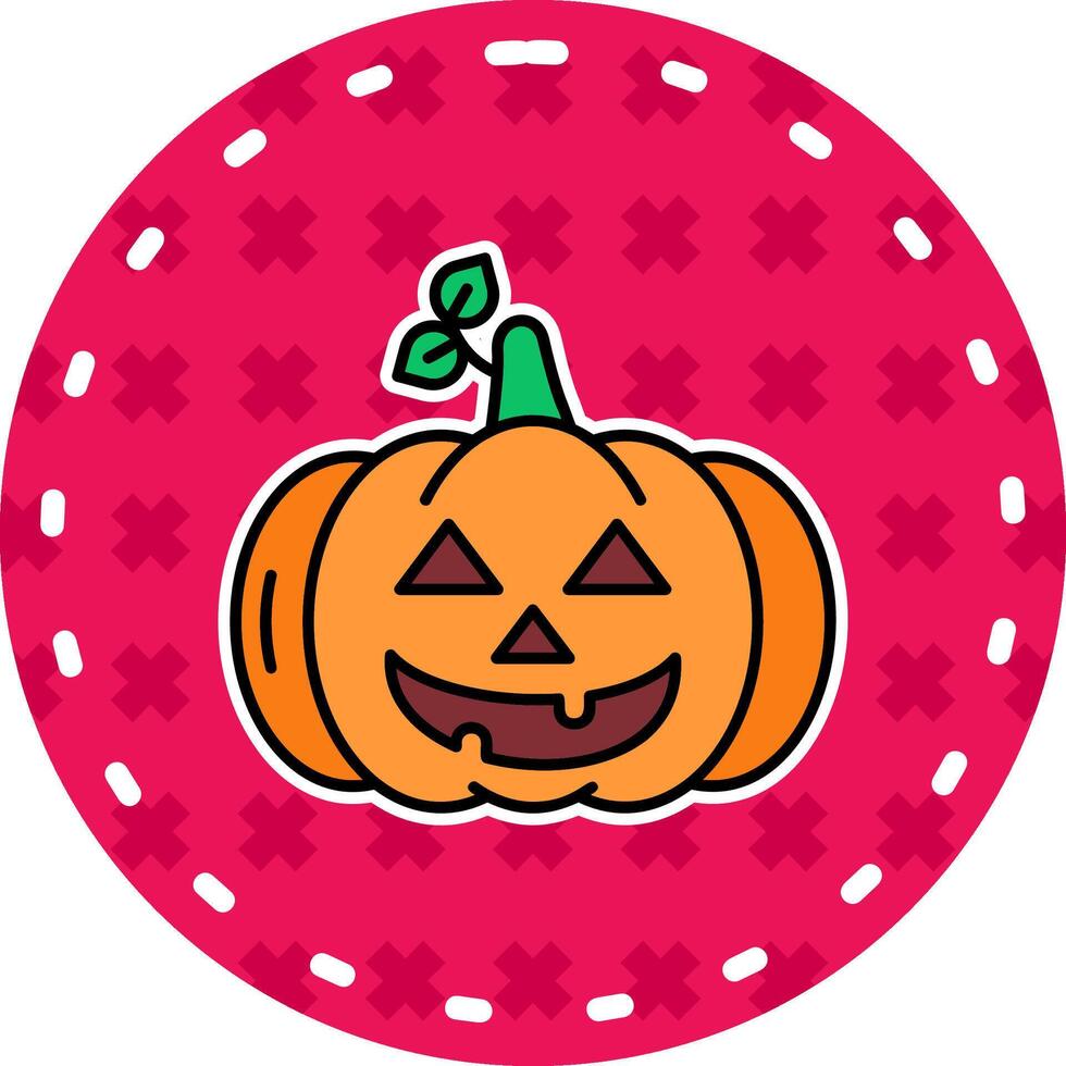 Pumpkin Line Filled Sticker Icon vector