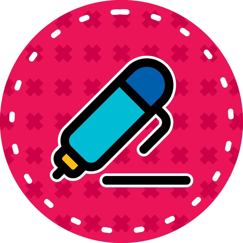 Pen 1 Line Filled Sticker Icon vector