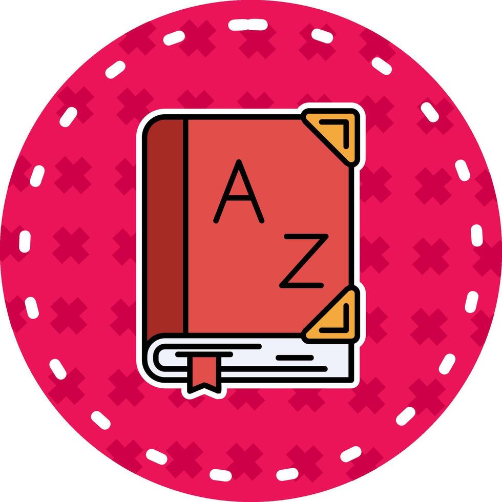 Dictionary Line Filled Sticker Icon vector