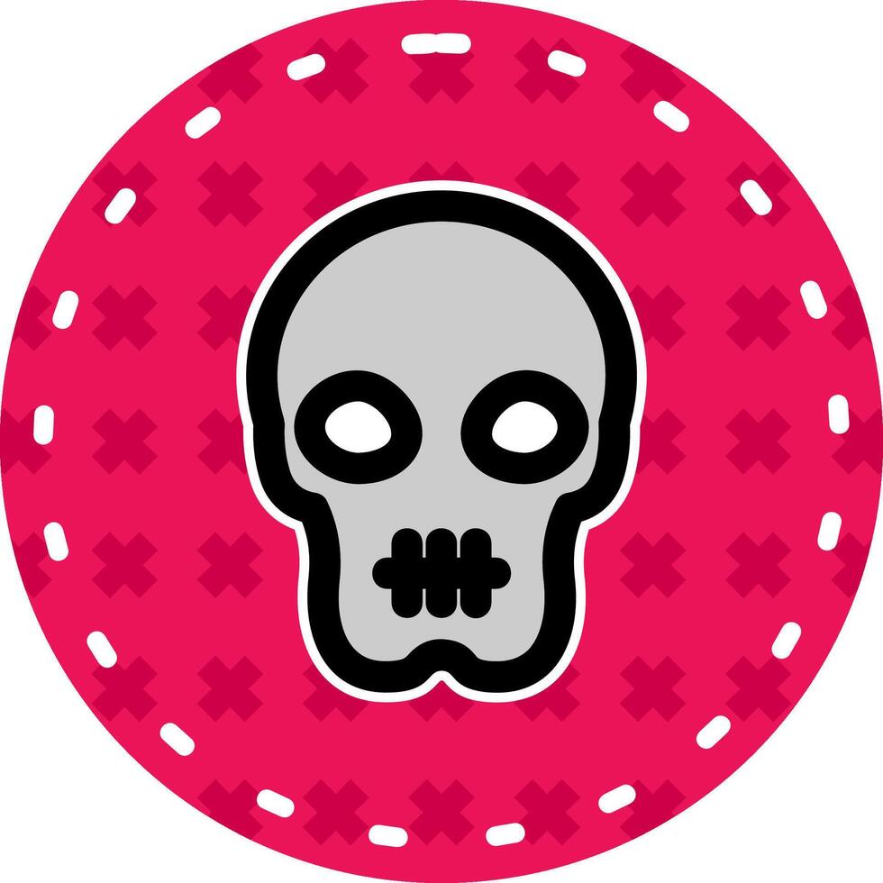 Skull Line Filled Sticker Icon vector
