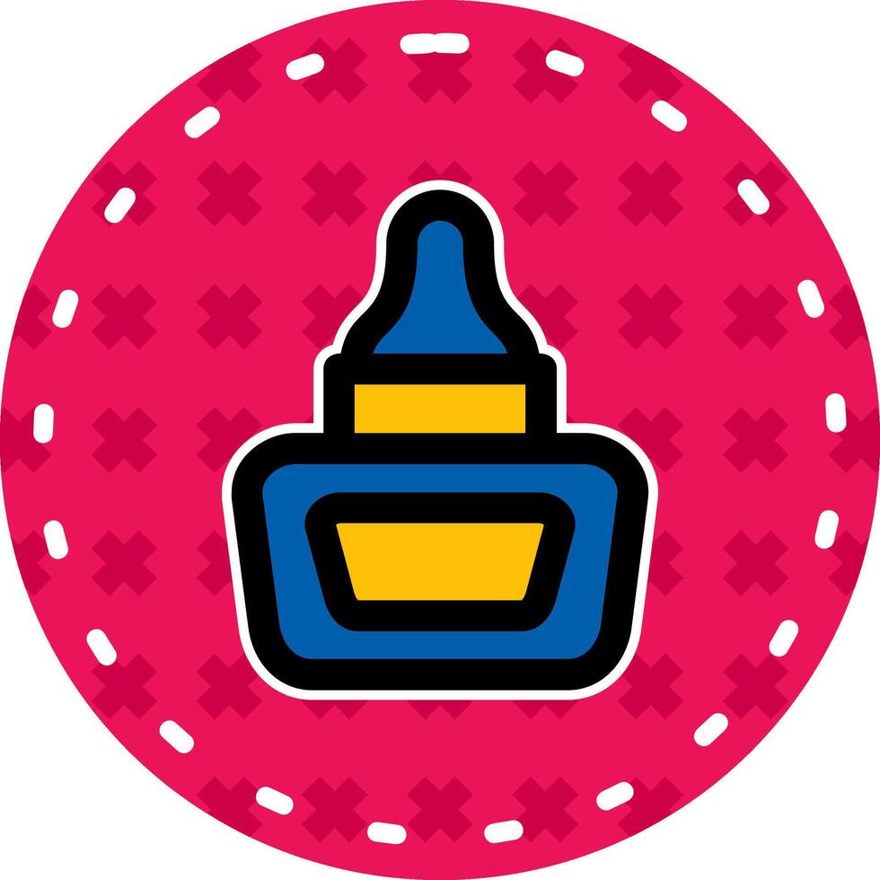 Liquid glue Line Filled Sticker Icon vector