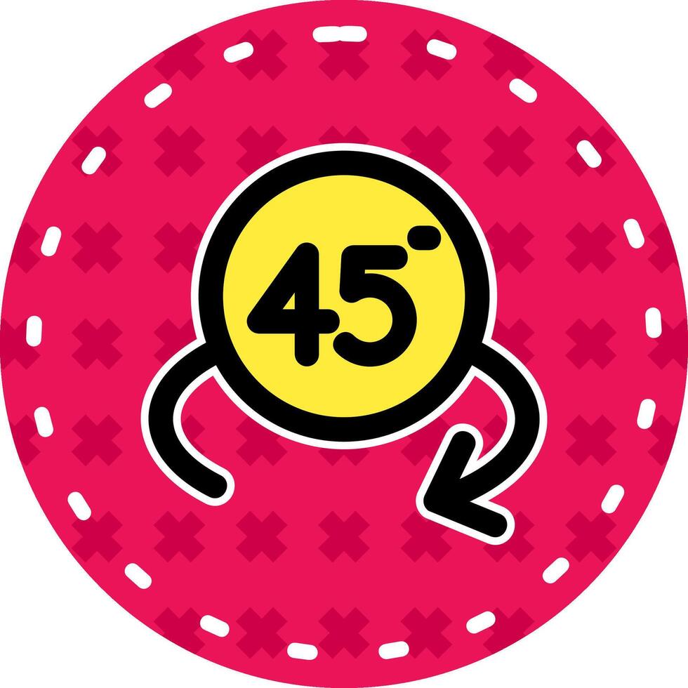 girar ángulo 45 línea lleno pegatina icono vector