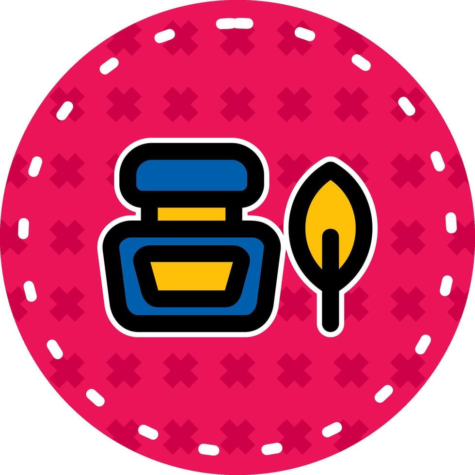 Ink bottle Line Filled Sticker Icon vector