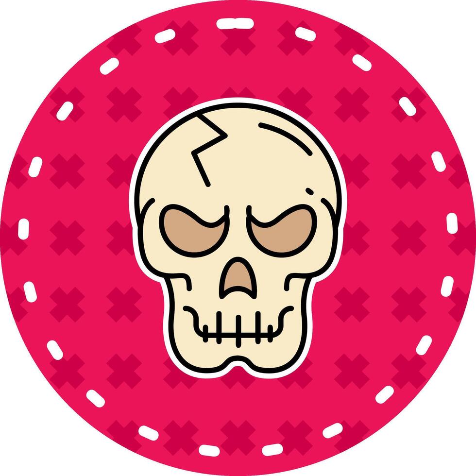 Skull Line Filled Sticker Icon vector