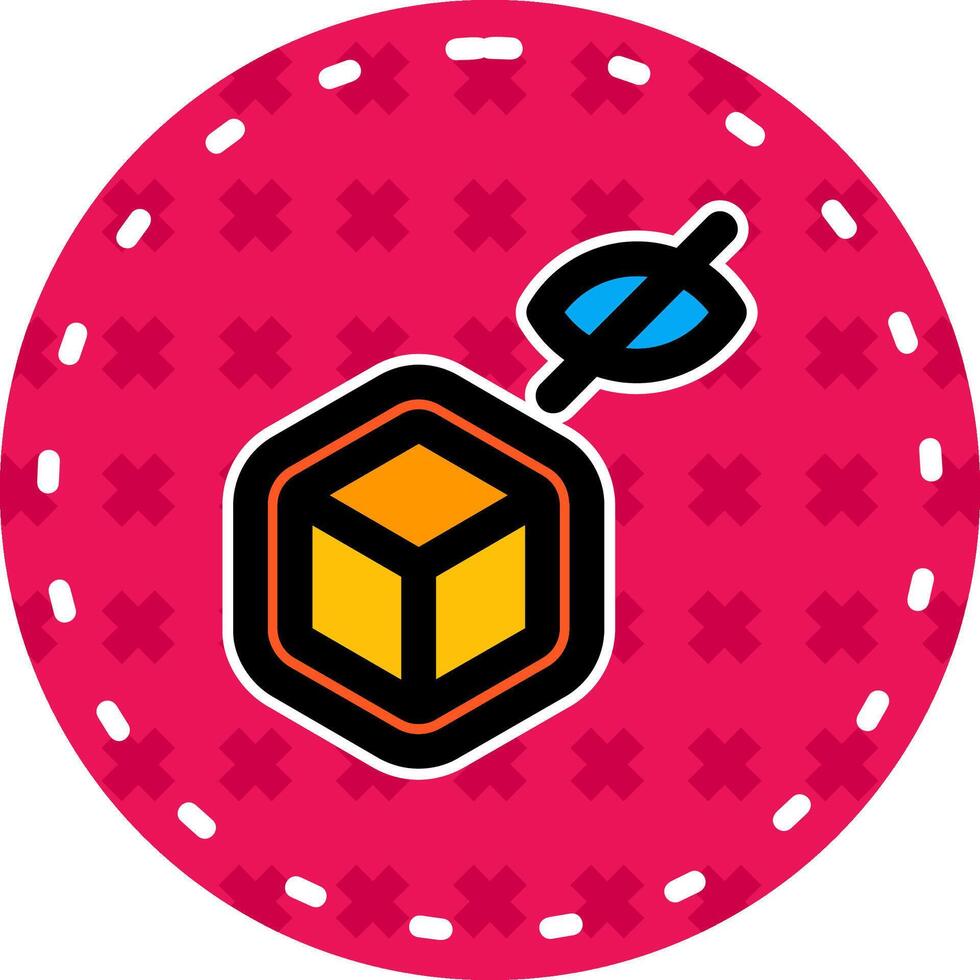 Hide object Line Filled Sticker Icon vector
