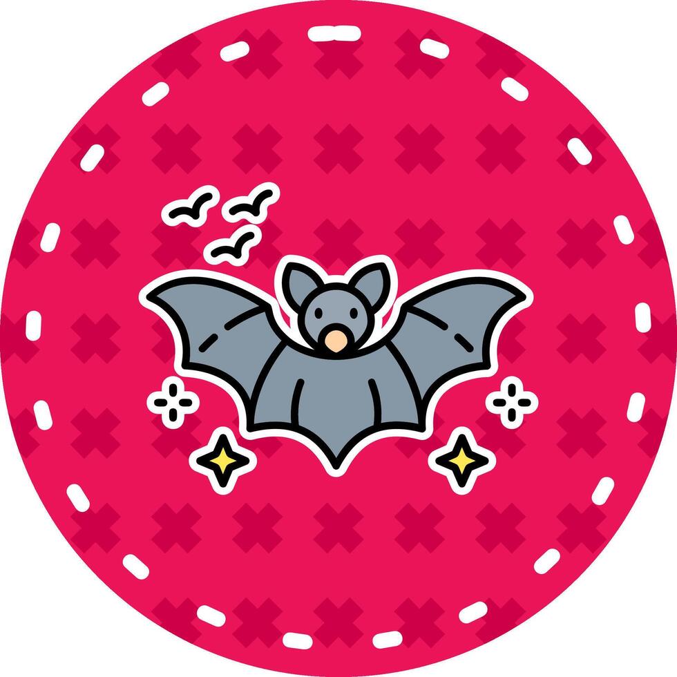 Bat Line Filled Sticker Icon vector