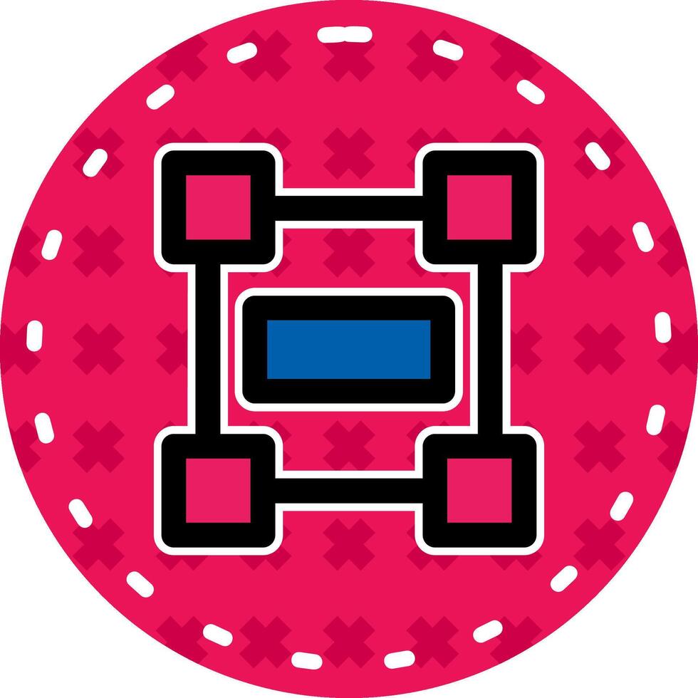 Rectangle frame Line Filled Sticker Icon vector
