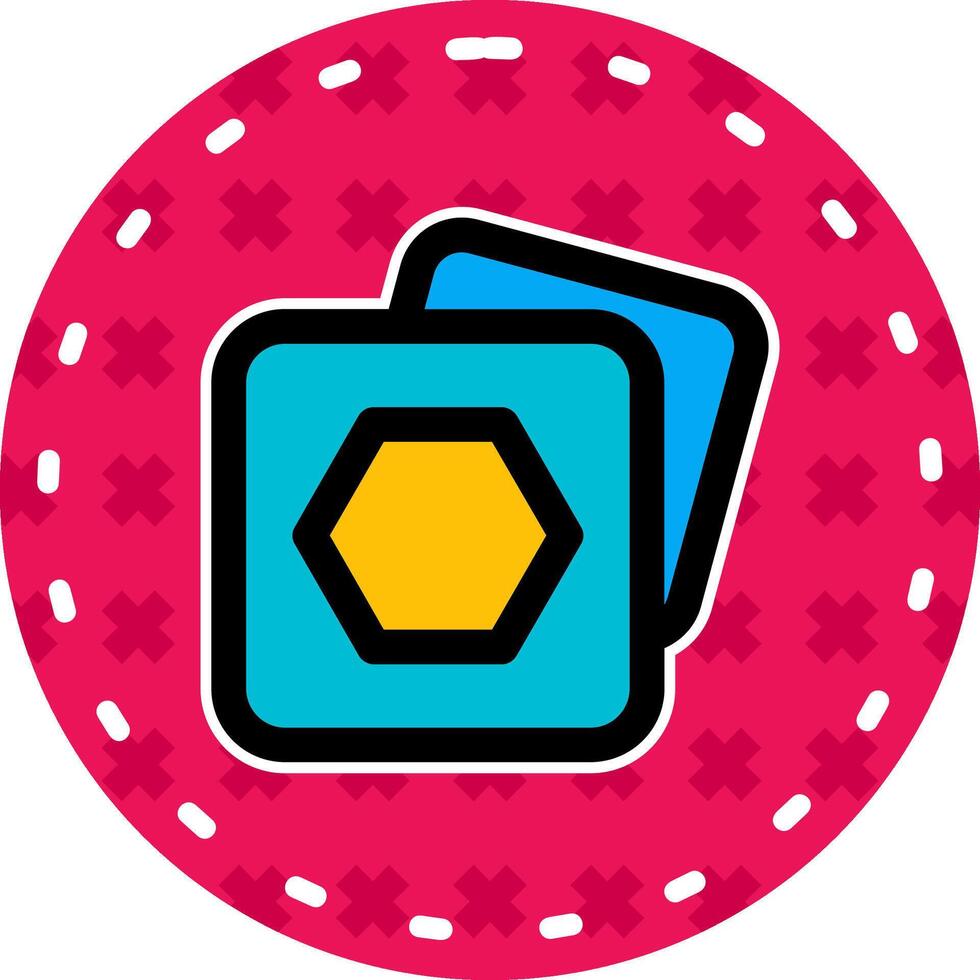 Polygon frame Line Filled Sticker Icon vector