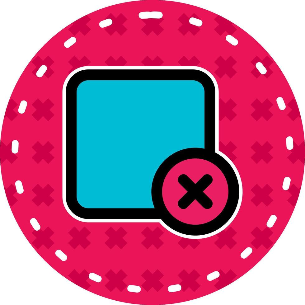 Delete square Line Filled Sticker Icon vector