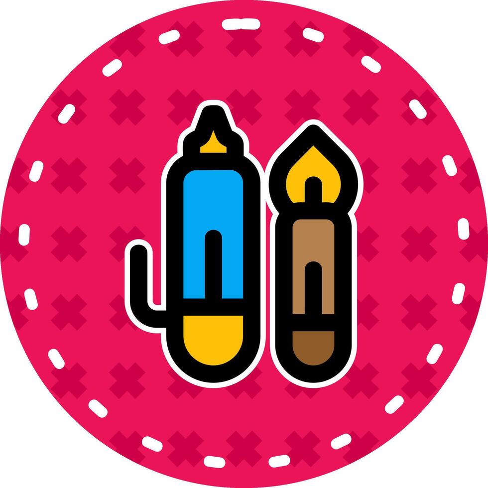 pen types Line Filled Sticker Icon vector