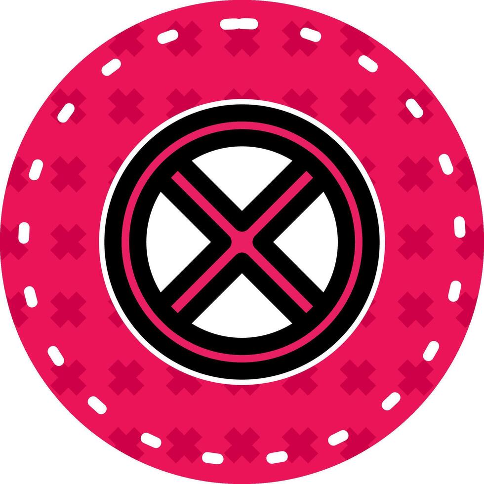 Block 2 Line Filled Sticker Icon vector