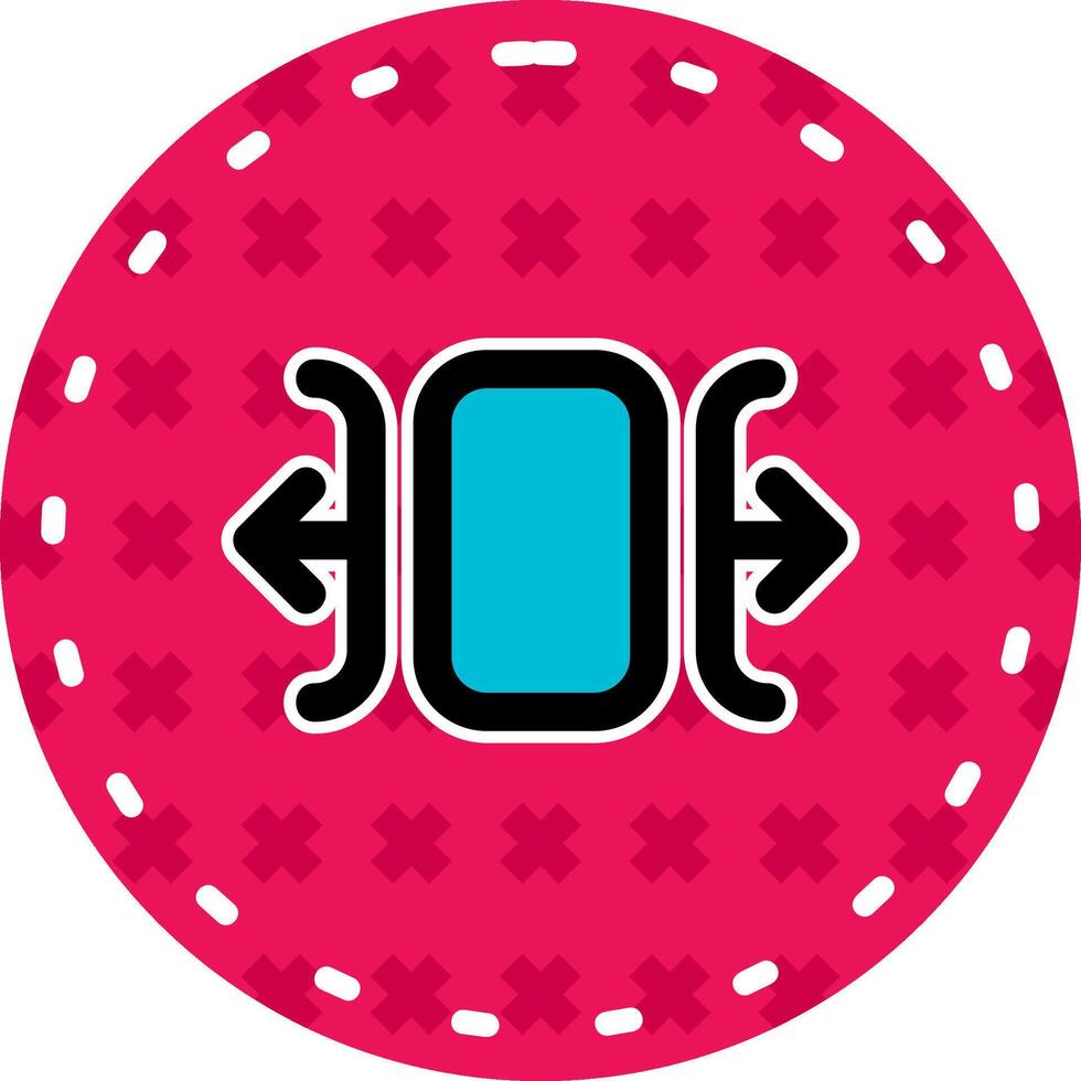 Carousel horizontal Line Filled Sticker Icon vector