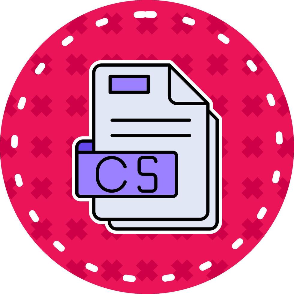 Cs Line Filled Sticker Icon vector
