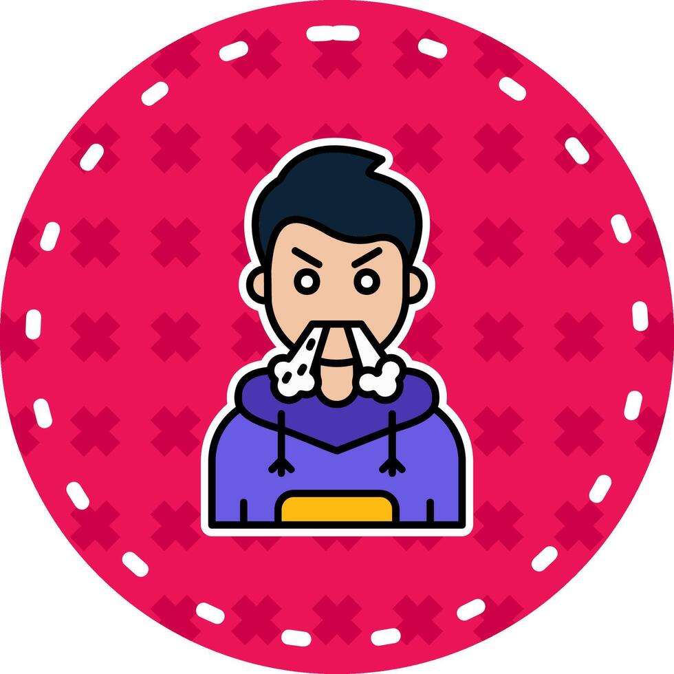 Angry Line Filled Sticker Icon vector