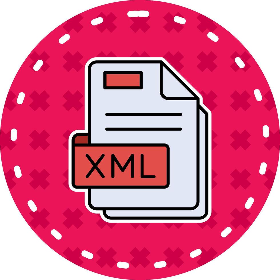 Xml Line Filled Sticker Icon vector