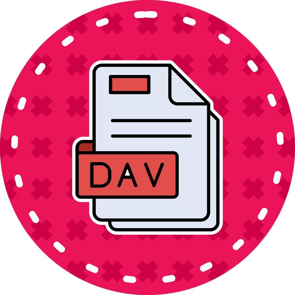 Dav Line Filled Sticker Icon vector