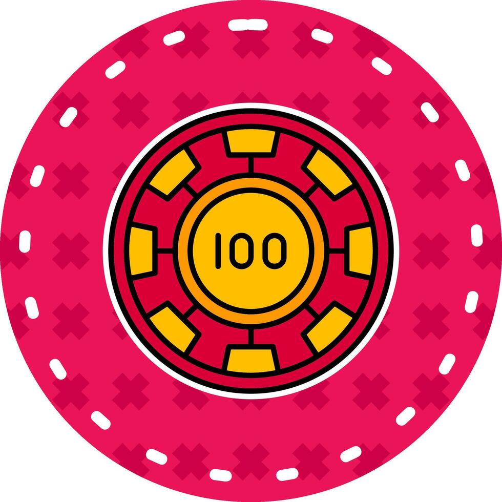 Chip Line Filled Sticker Icon vector