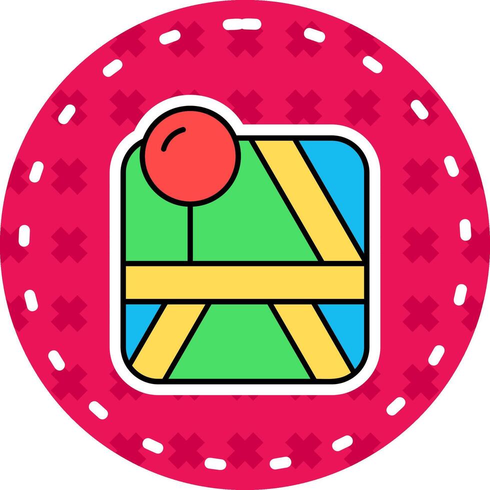 Pin Line Filled Sticker Icon vector