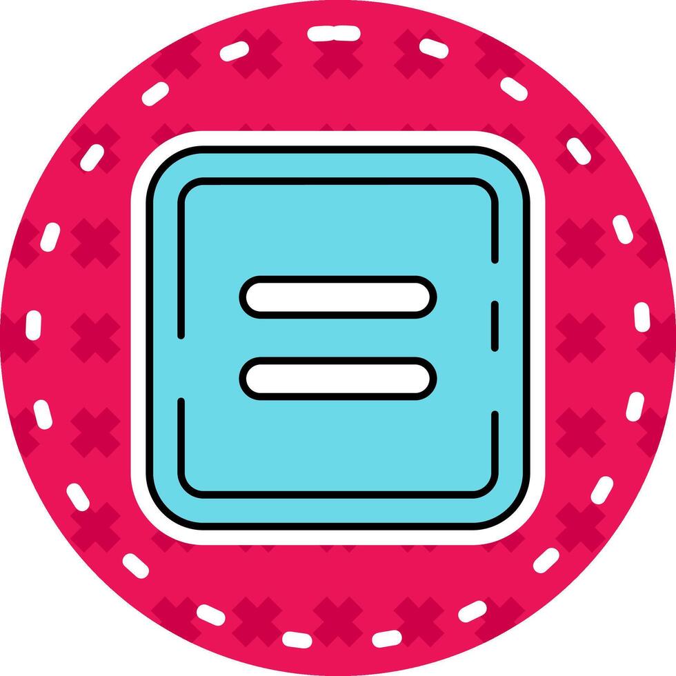 Equal Line Filled Sticker Icon vector