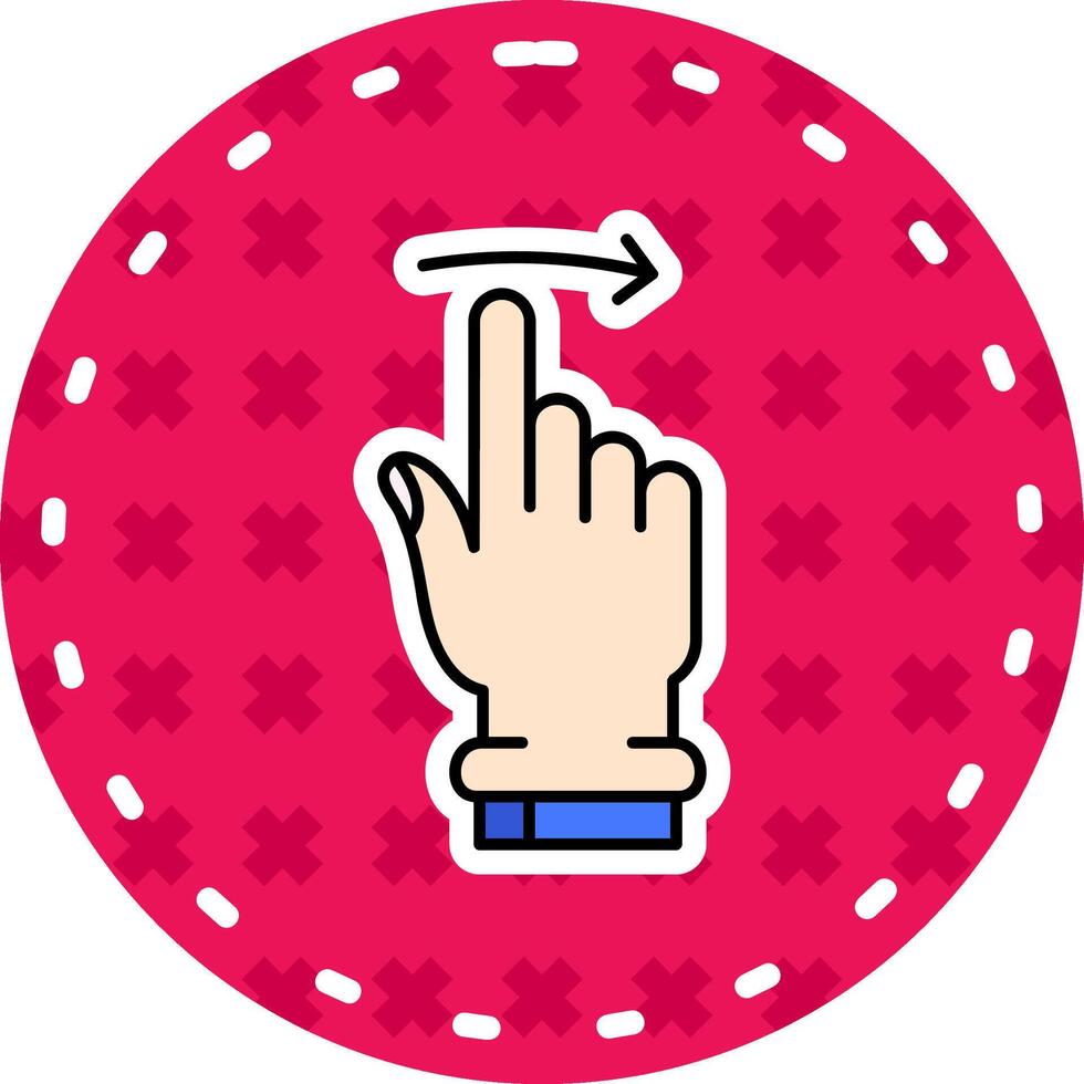 Swipe Right Line Filled Sticker Icon vector