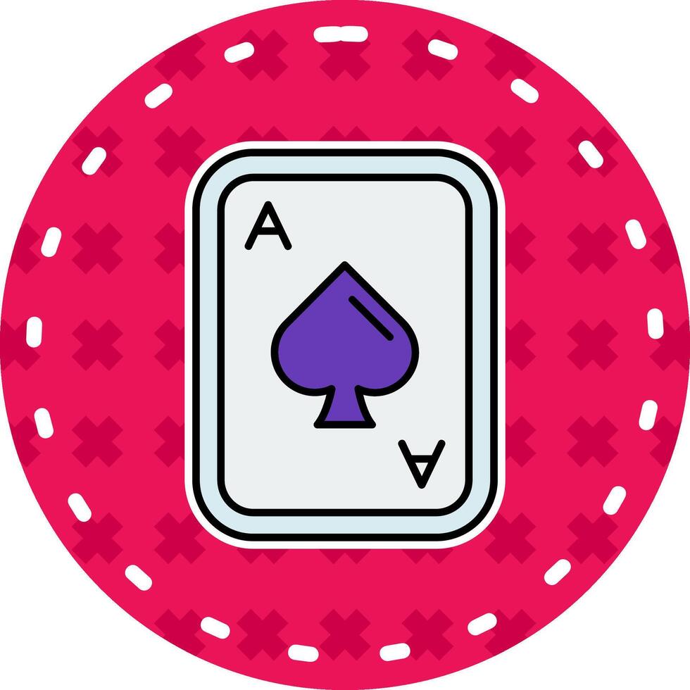 Spades Line Filled Sticker Icon vector