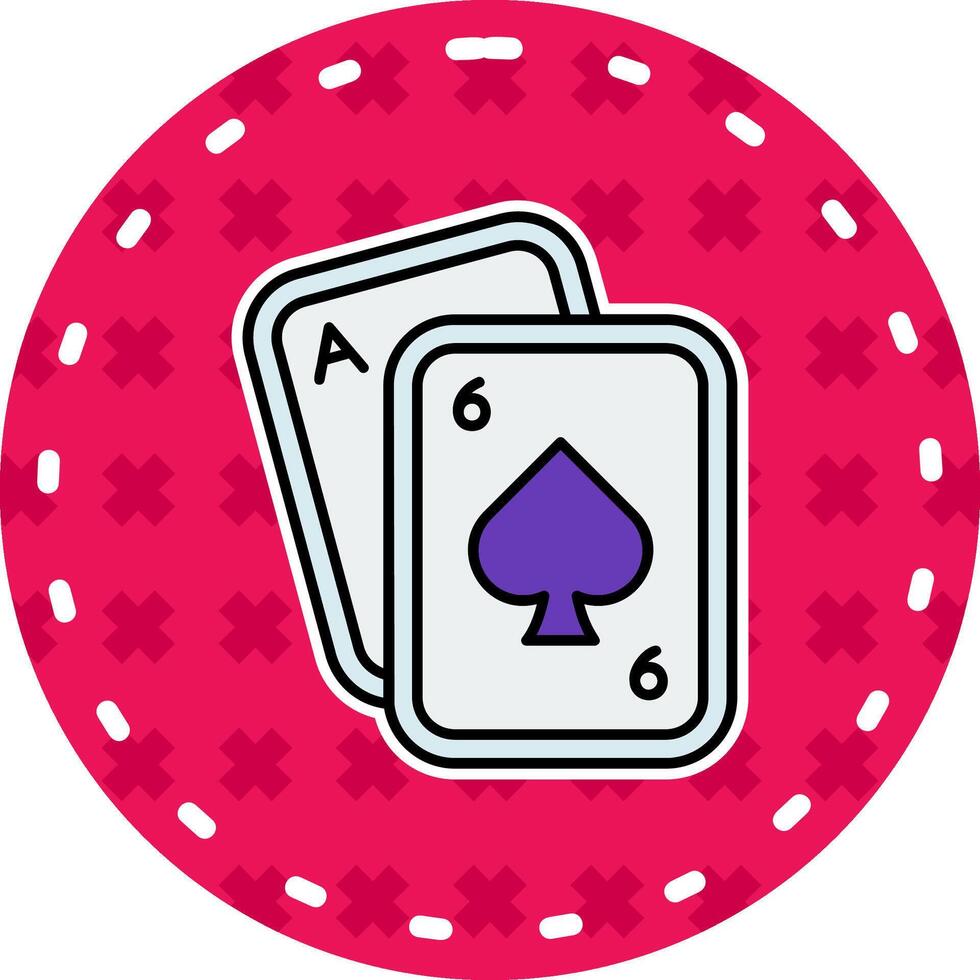 póker línea lleno pegatina icono vector