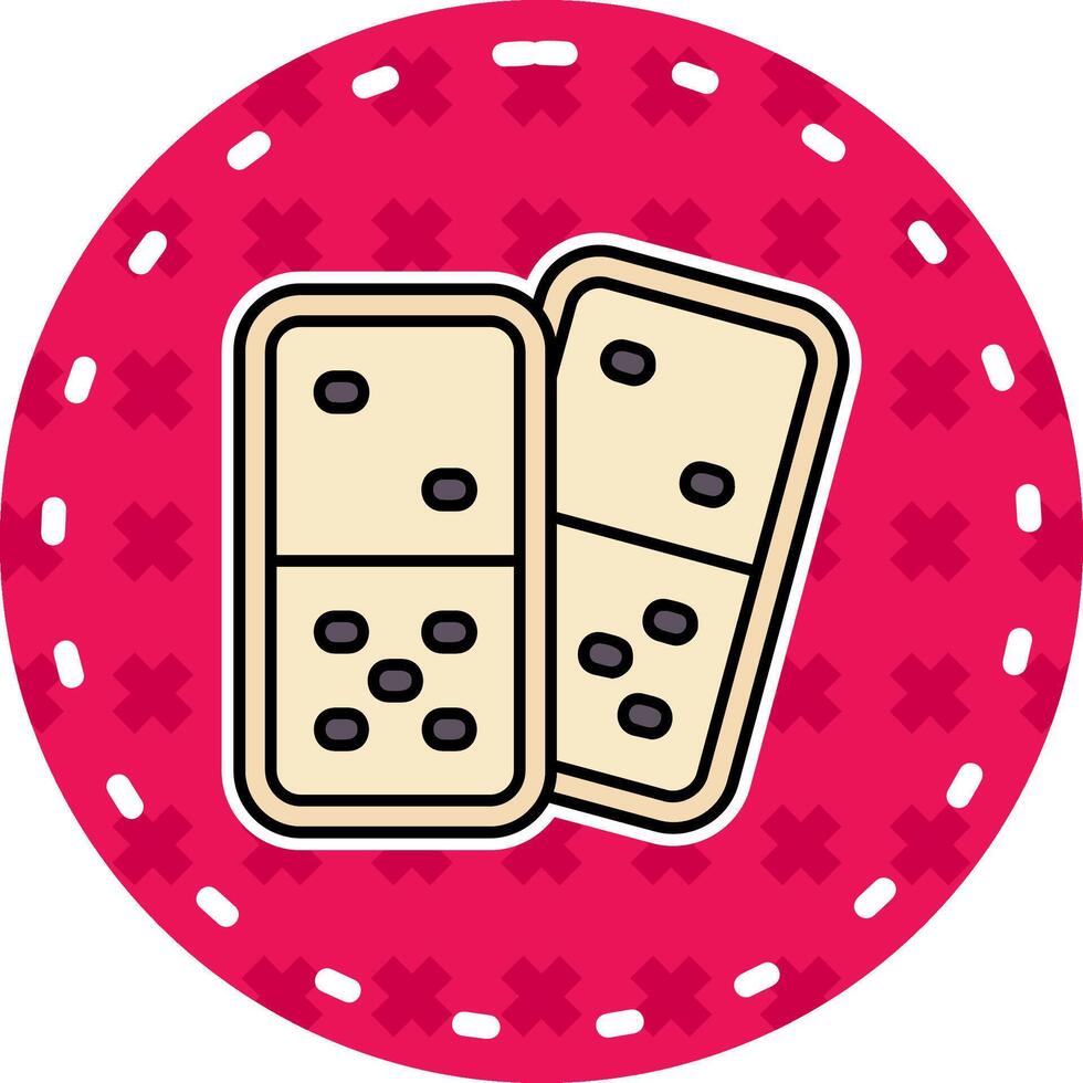 Domino Line Filled Sticker Icon vector