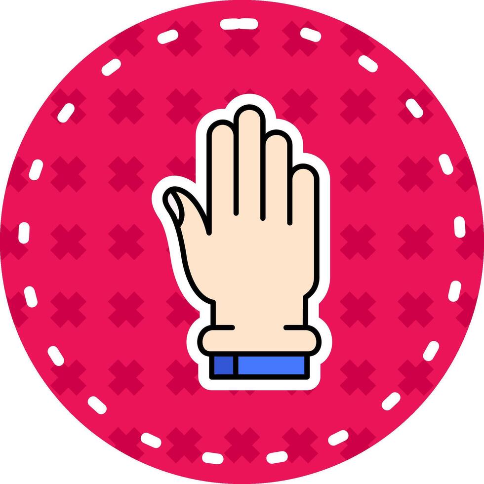 Hand Line Filled Sticker Icon vector