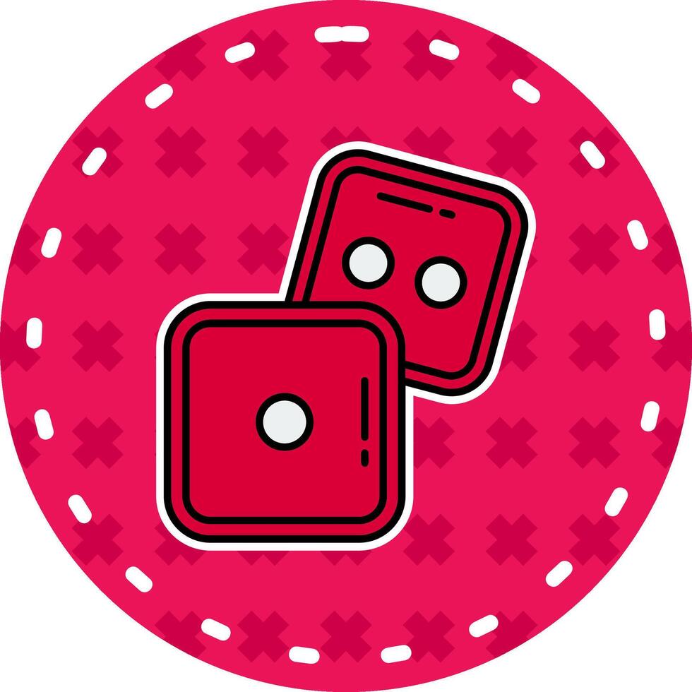 Dice Line Filled Sticker Icon vector