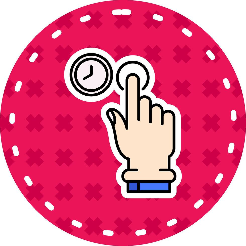 Click and Hold Line Filled Sticker Icon vector