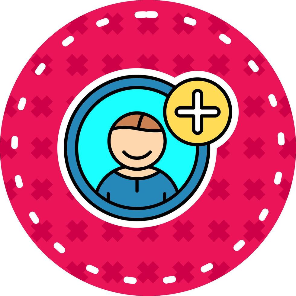 Add Line Filled Sticker Icon vector