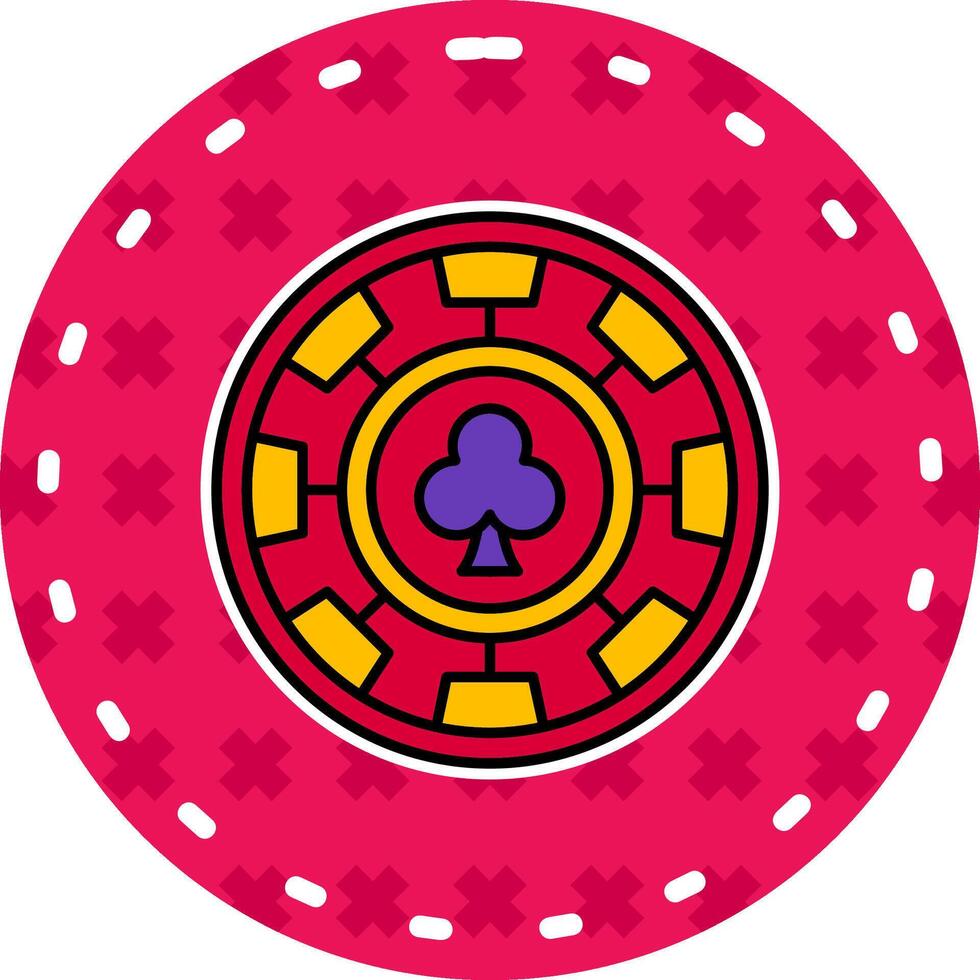 Chip Line Filled Sticker Icon vector