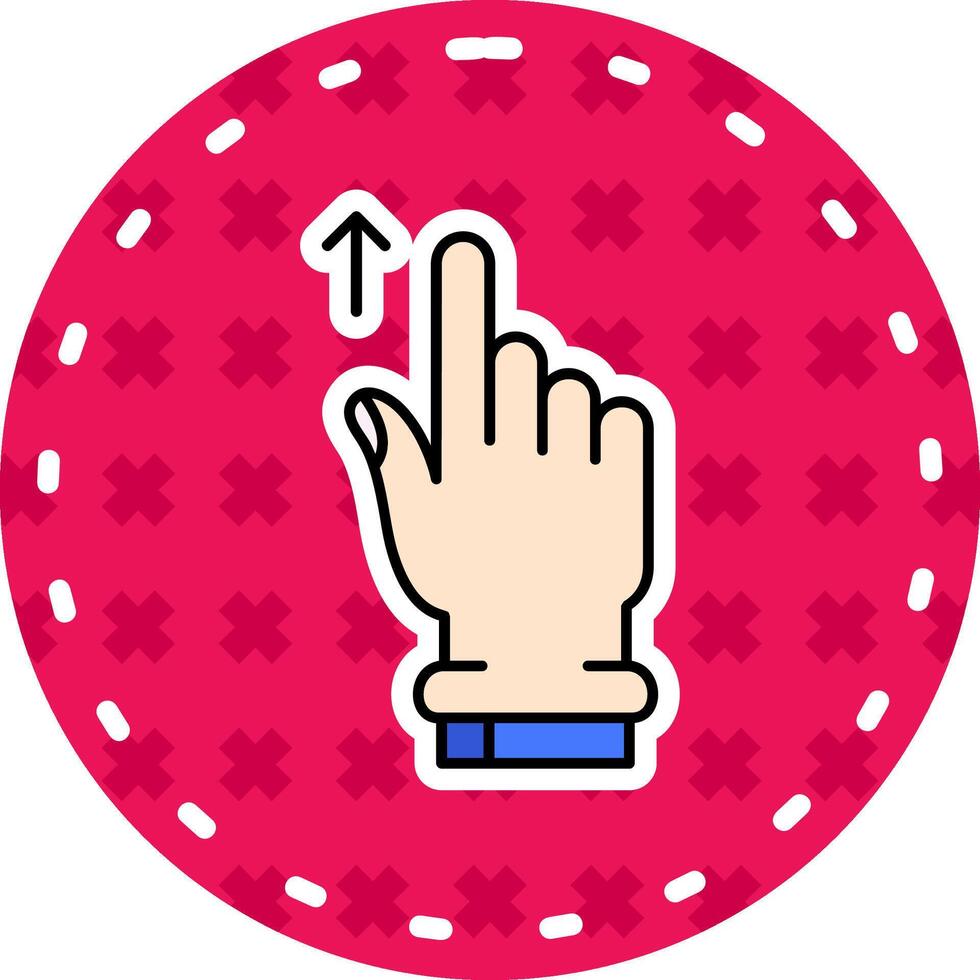 Swipe Up Line Filled Sticker Icon vector