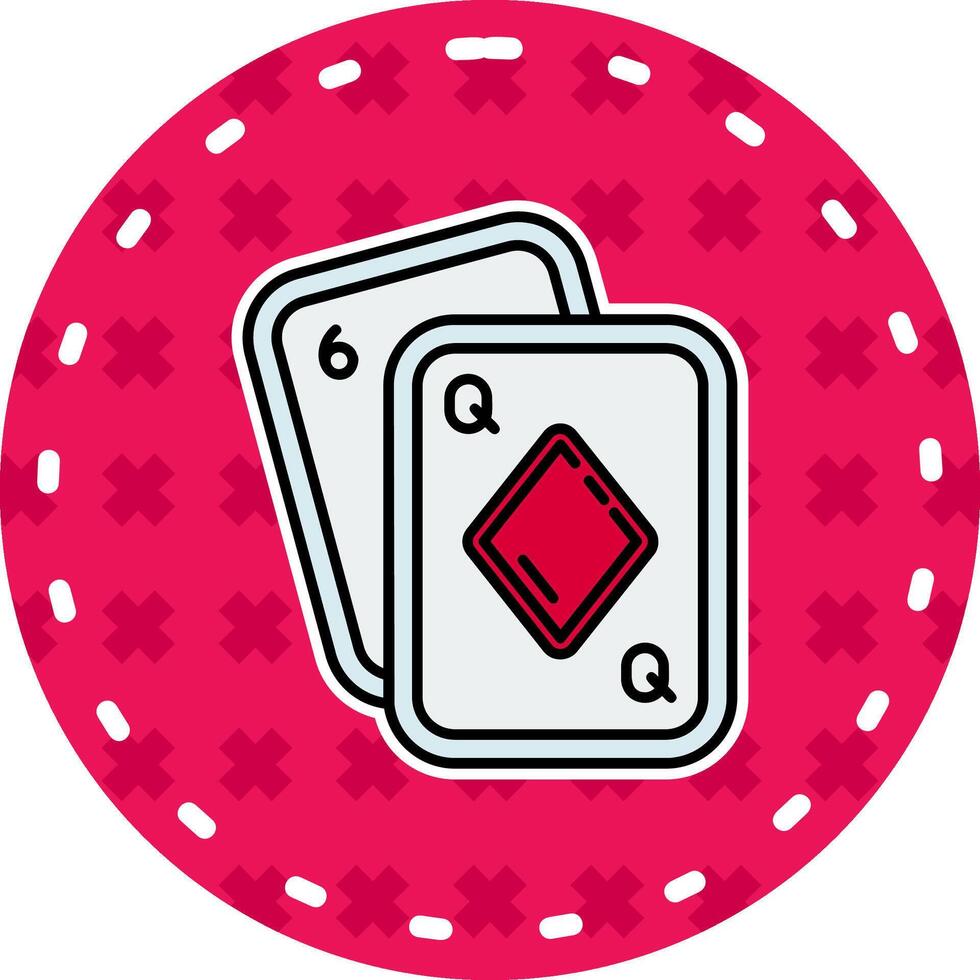póker línea lleno pegatina icono vector