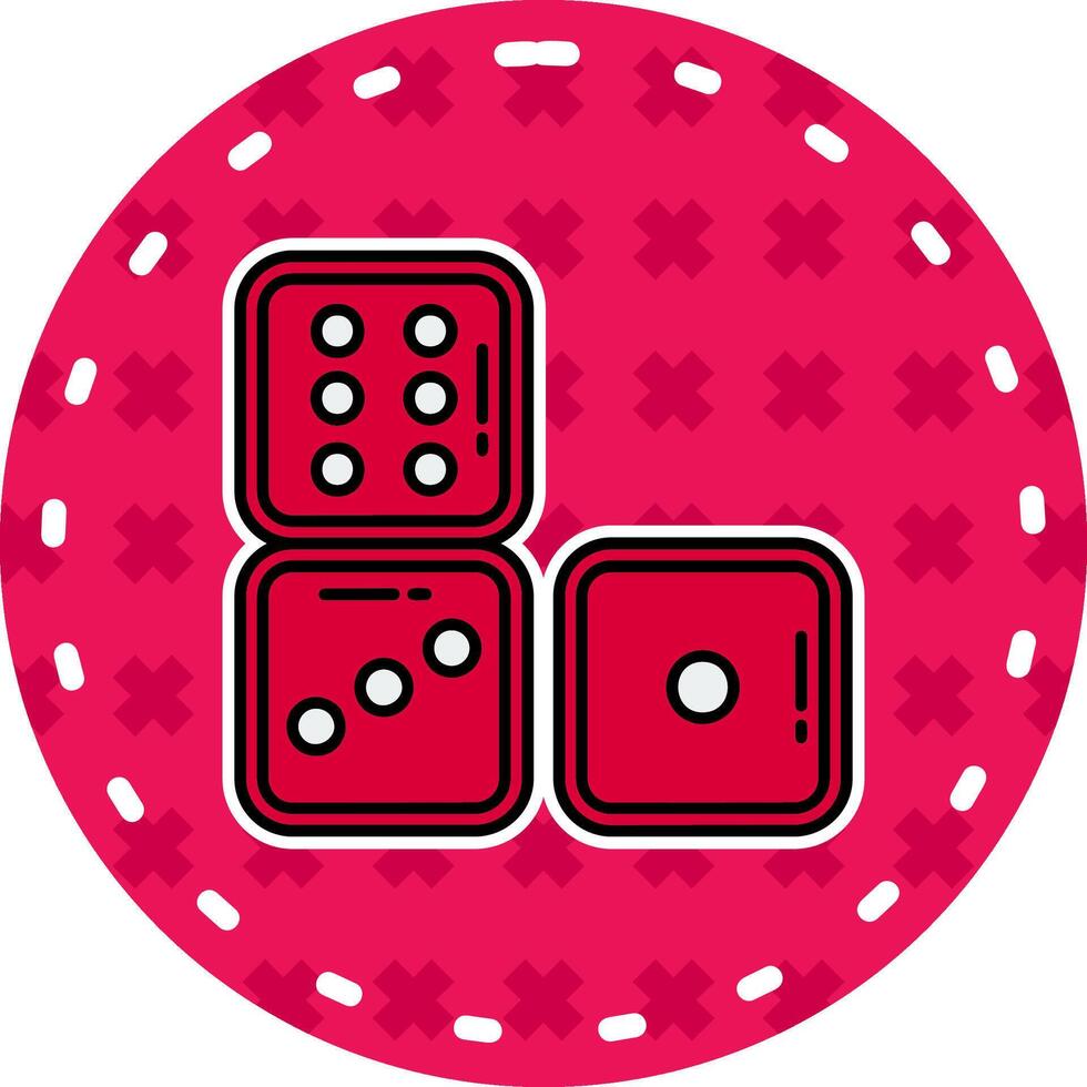 Dices Line Filled Sticker Icon vector