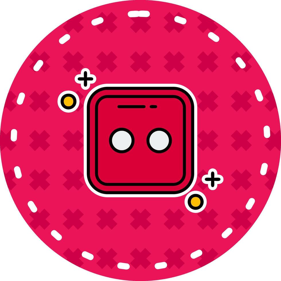 Dice two Line Filled Sticker Icon vector