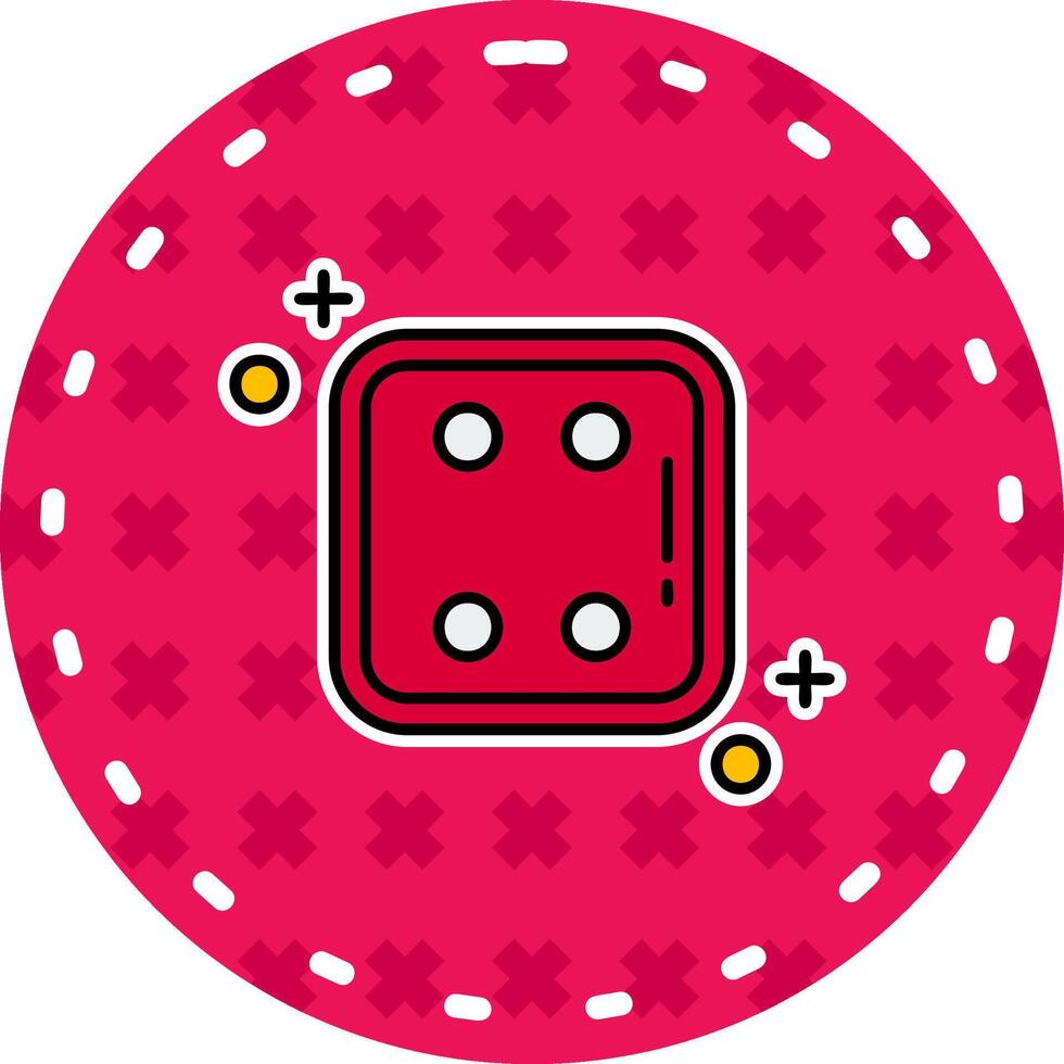 Dice four Line Filled Sticker Icon vector