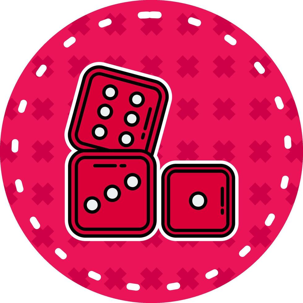 Dices Line Filled Sticker Icon vector