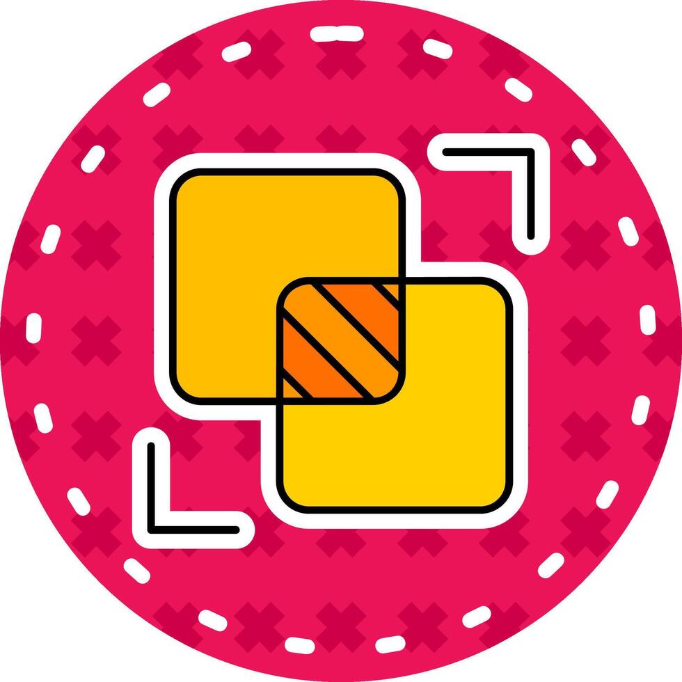 Intersect Line Filled Sticker Icon vector