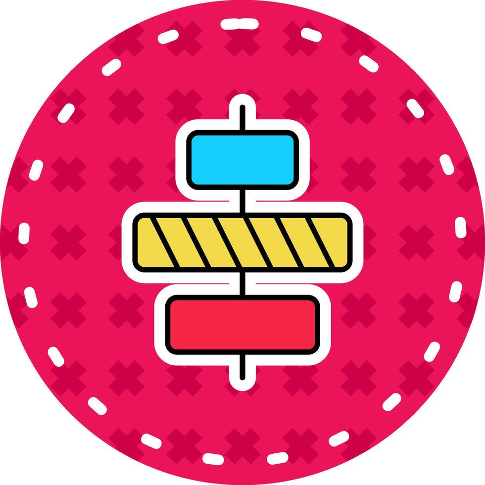 Center alignment Line Filled Sticker Icon vector