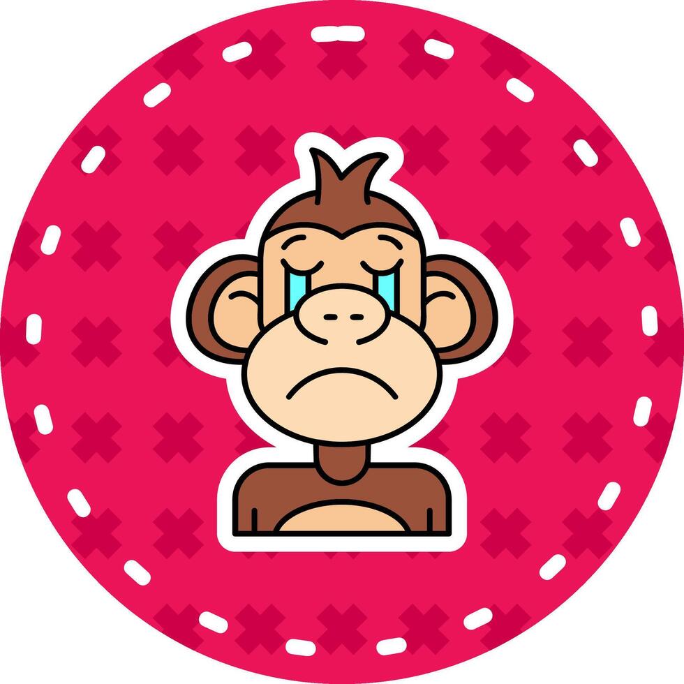 Cry Line Filled Sticker Icon vector