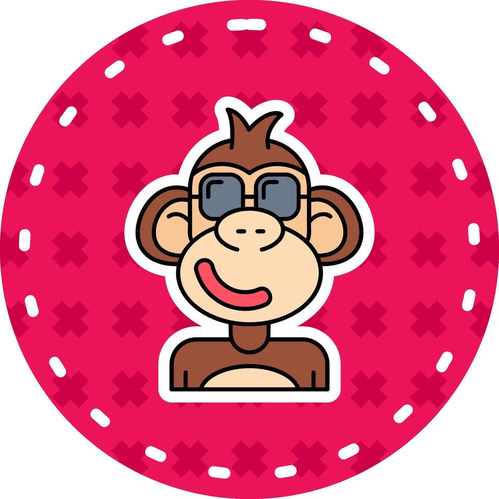 Cool Line Filled Sticker Icon vector