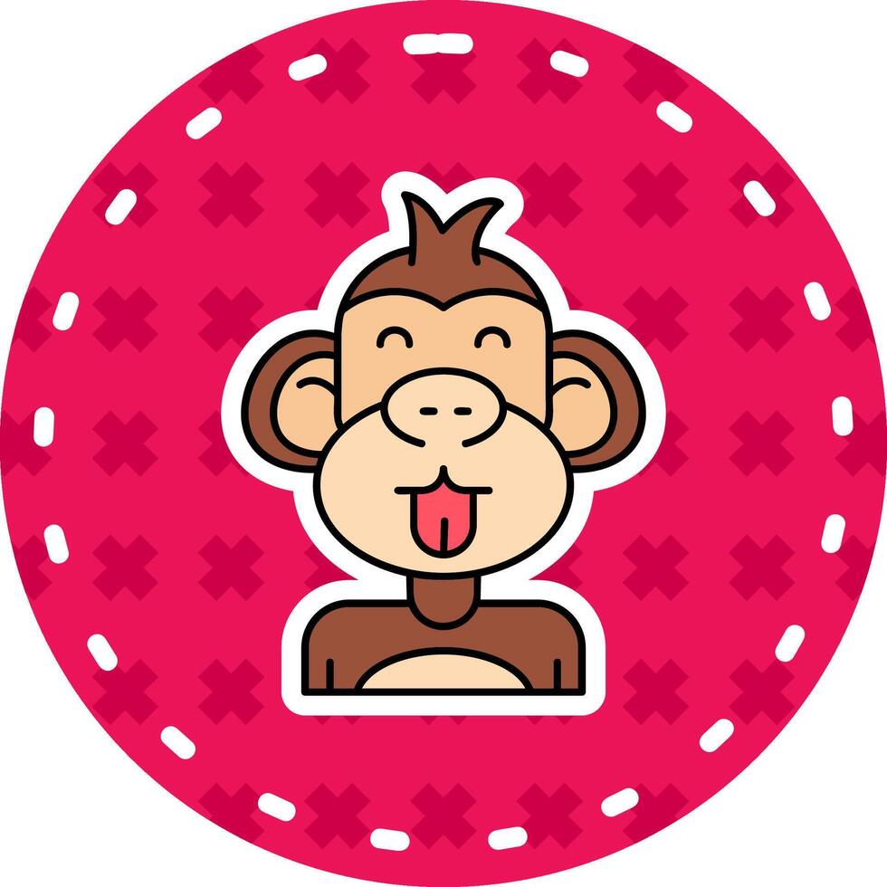 Cute Line Filled Sticker Icon vector