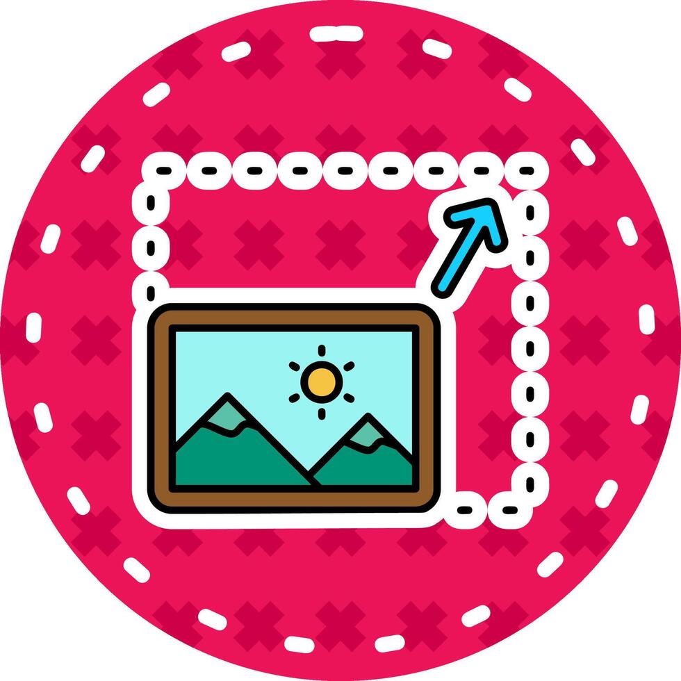 Resize Line Filled Sticker Icon vector