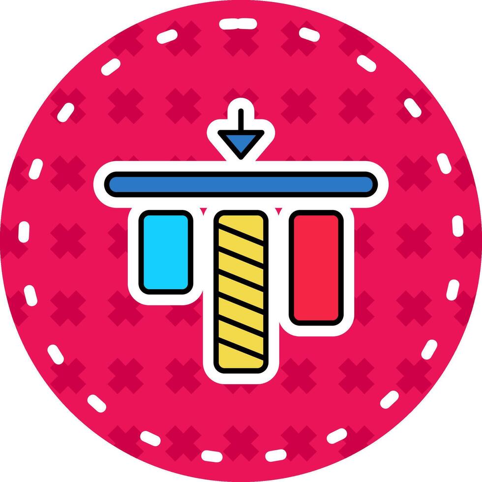 Top alignment Line Filled Sticker Icon vector