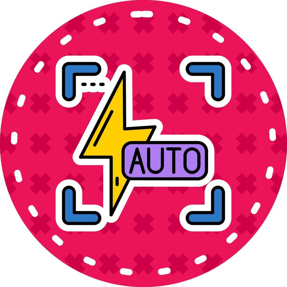 Auto flash Line Filled Sticker Icon vector