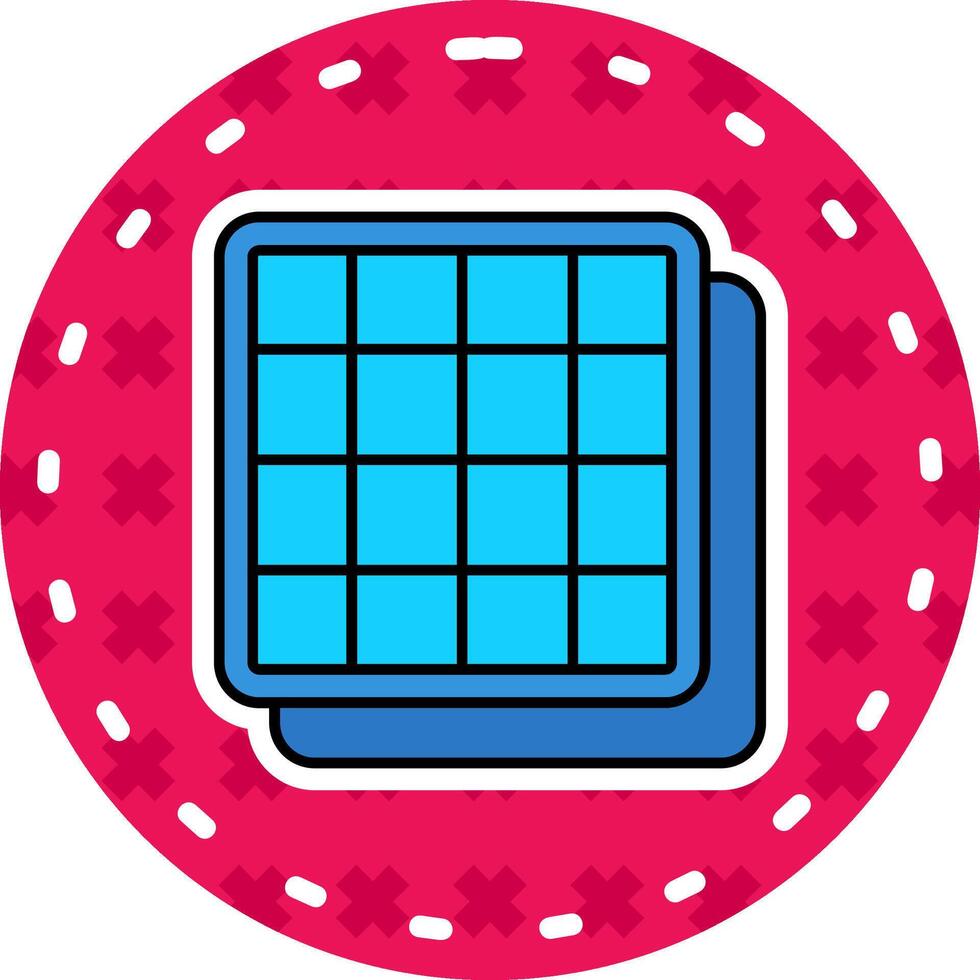 Grid Line Filled Sticker Icon vector