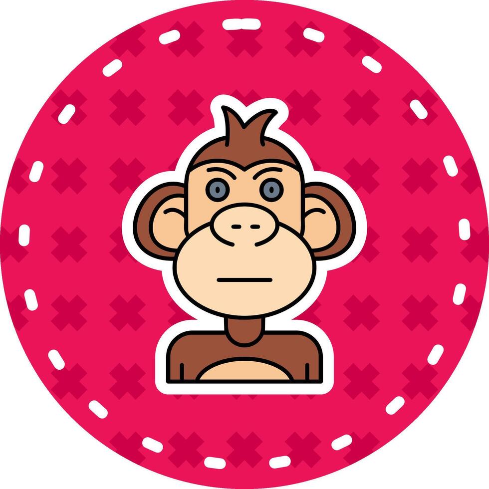 Embarrassed Line Filled Sticker Icon vector