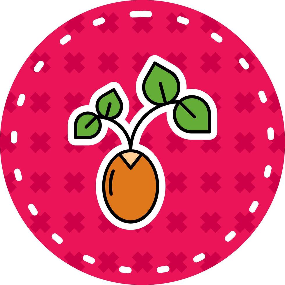 Sprout Line Filled Sticker Icon vector